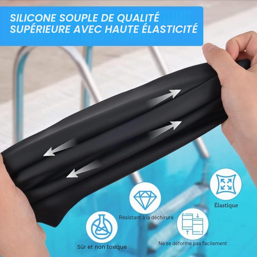 Bonnet de Bain Grand Silicone Imperméable Extra-Large pour Cheveux Longs Homme Femme