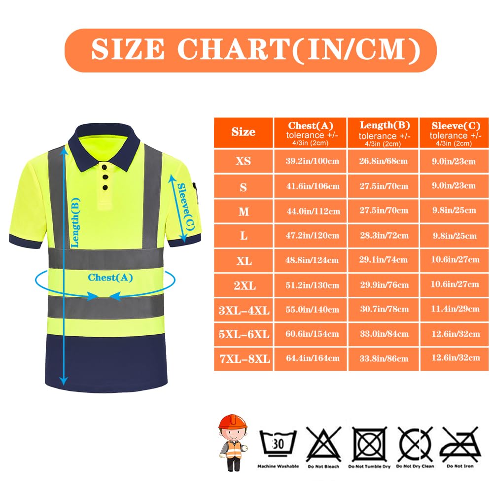 AYKRM Camisetas Polos de Seguridad Reflectante Alta Visibilidad 7 Colores