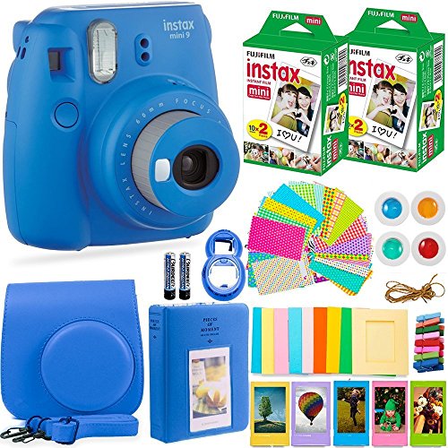 FujiFilm Instax Mini 9 Instant Camera + Fuji Instax Film (40 Sheets) +