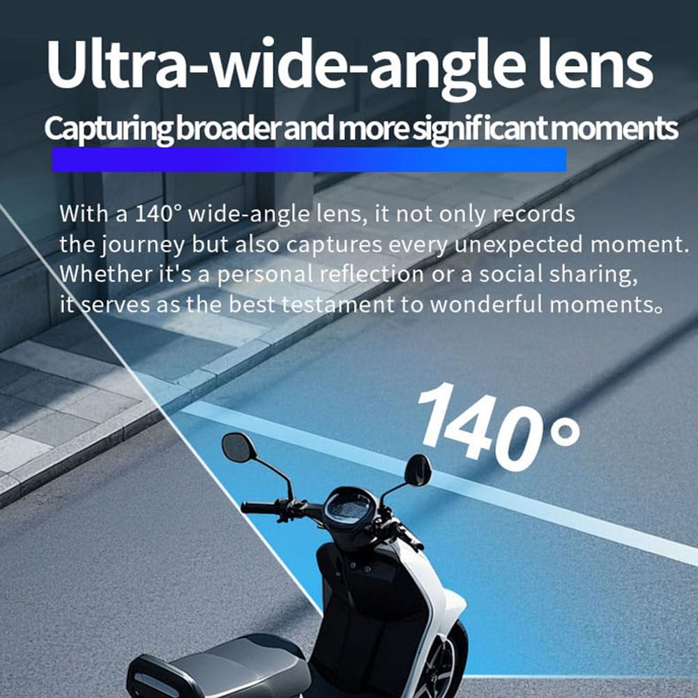Dashcam per Moto 2K HD Hotspot Mobile Specchio Retrovisore Alimentato da USB Telecamera Panoramica per Sport All'Aperto Azione