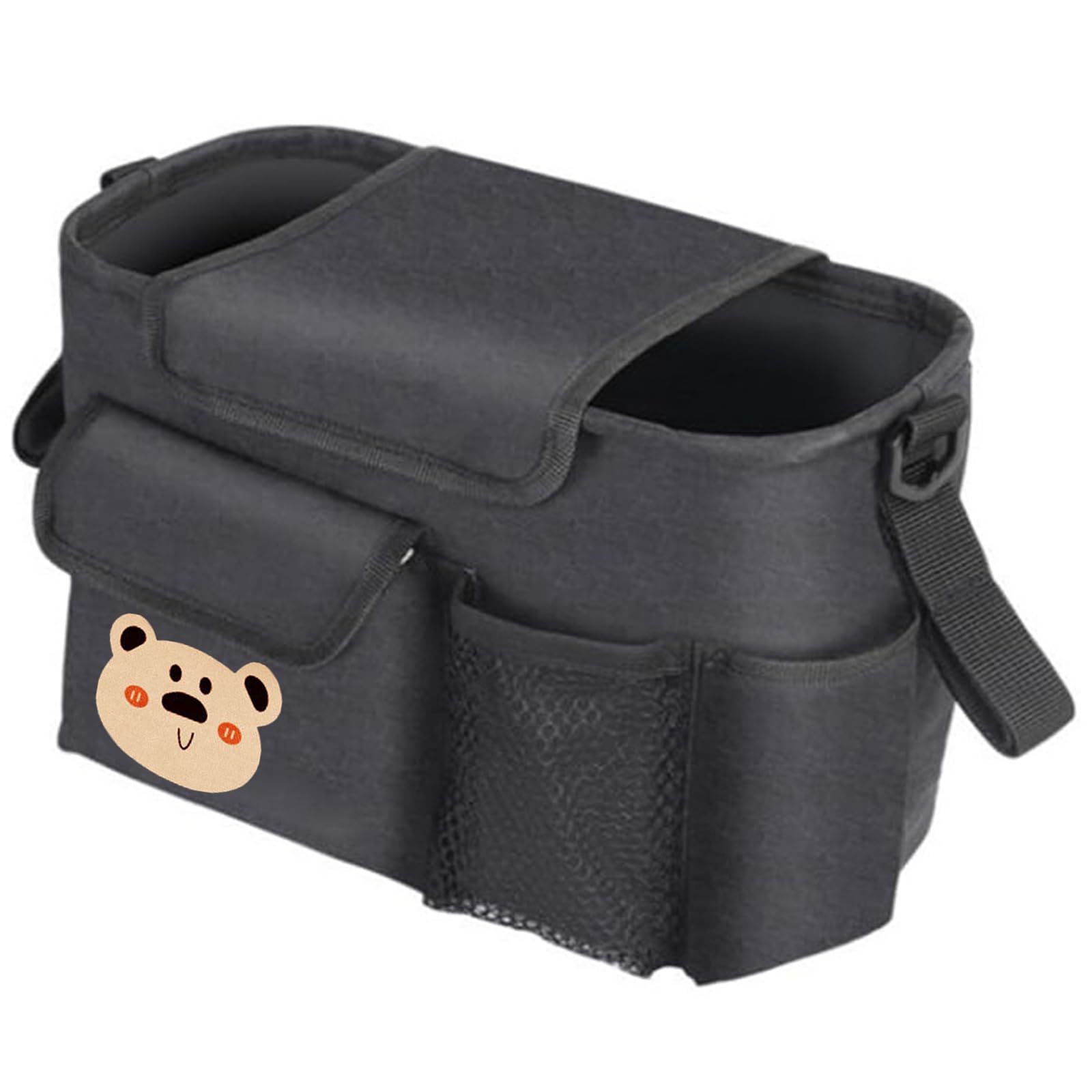 Sunbilien Hanging Bag,Large Capacity Baby Stroller Storage Tool, Cartoon Printed Teddy Bear