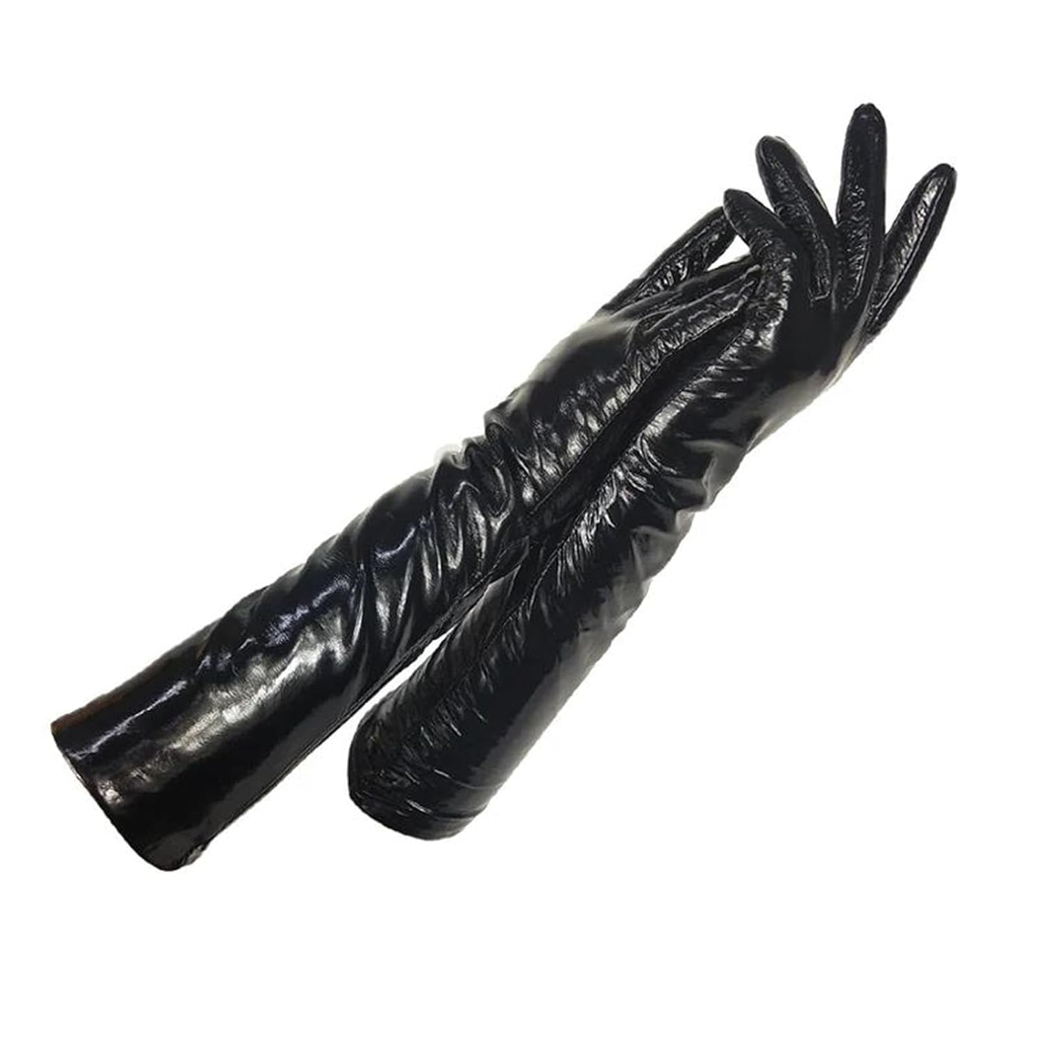 Guantes de piel de oveja mujer cuero genuino manga de moda