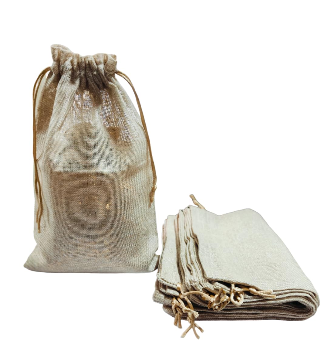 Just Flowers 12 Inch X 8 Inch Jute Potli Bags Large Size, Jute Bags For Shagun Gifts, Return Gifts, Dry Fruits, Wedding Women Gift Packing (Plain Large Jute Pouches Pack Of 10),Natural