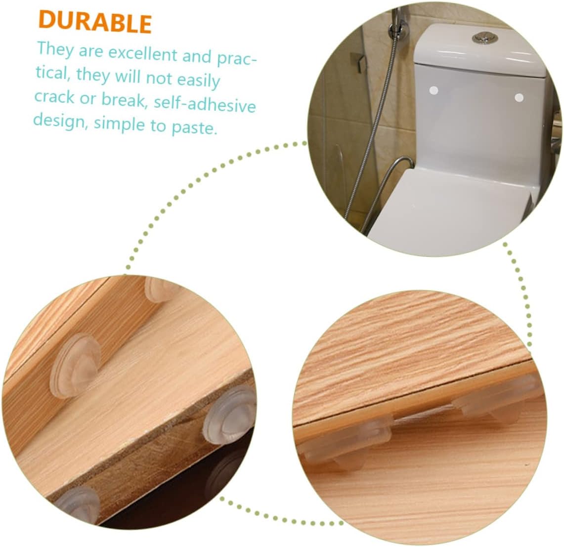 Cabinet Door Bumper Pads 100pcs Adhesive Bumper Pads Self-Adhesive Felt Noise Dampening Durable Silicone
