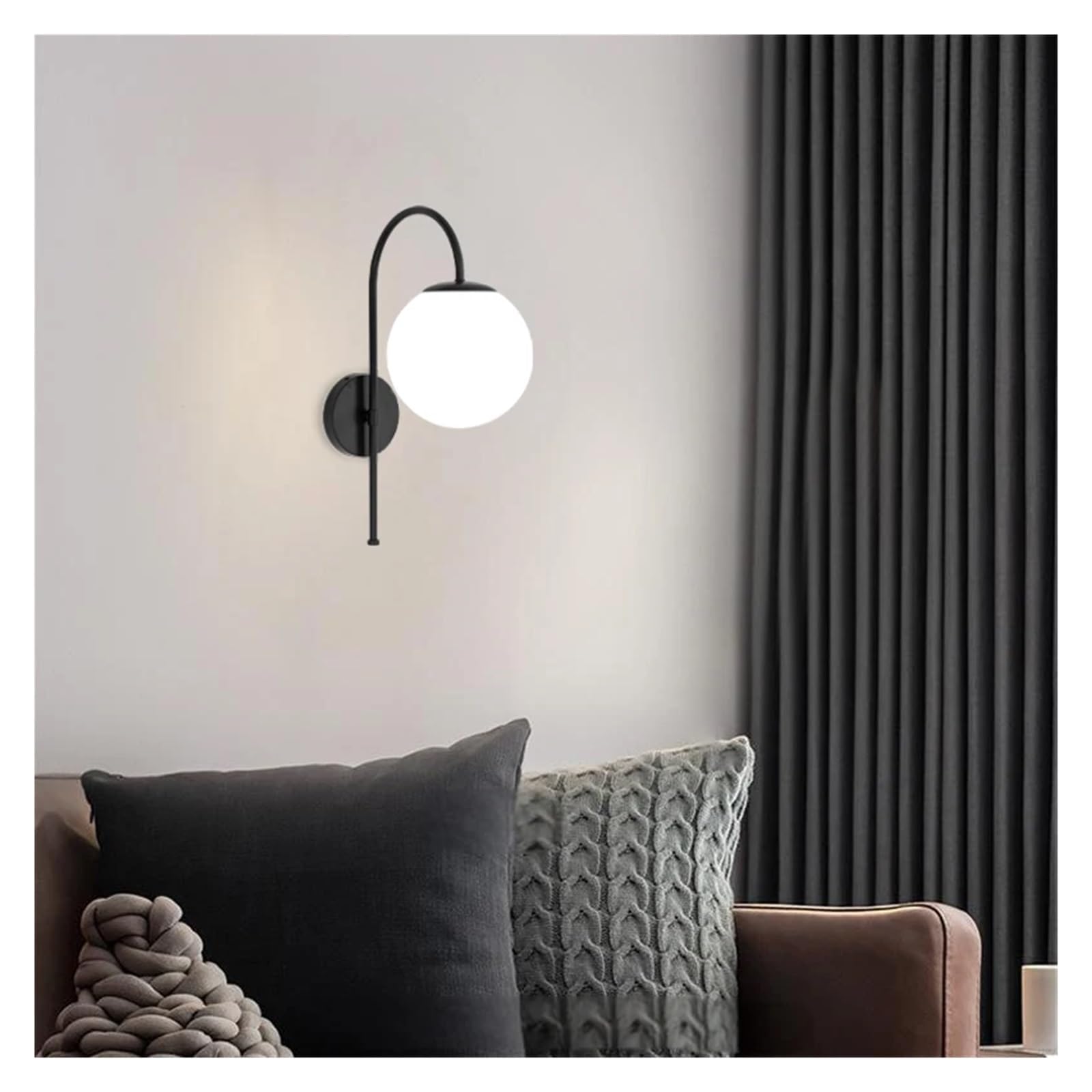 Lámpara de pared de hierro con pantalla de plástico, lámpara de noche sencilla, luz de lujo for dormitorio, sala de estar, pasillo, bombilla E27(Gold)