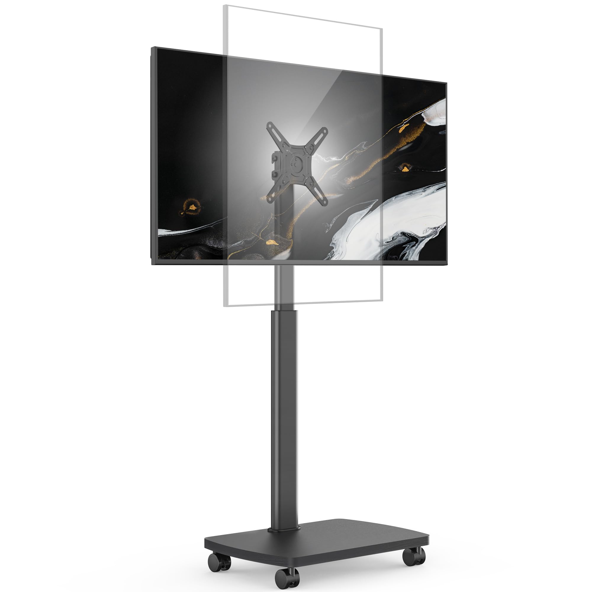stand tv verticale orizzontale con ruote base legno black