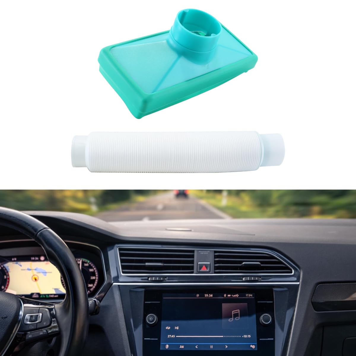 Tubo di prolunga per aria condizionata auto, per sedile posteriore, mantiene fresco o caldo in estate o inverno (bianco 85 cm)