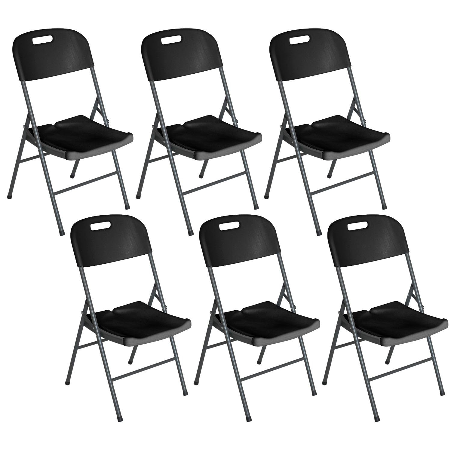 THINIA HOME Pack 6 Sillas Plegables con Asa 47x58x87cm