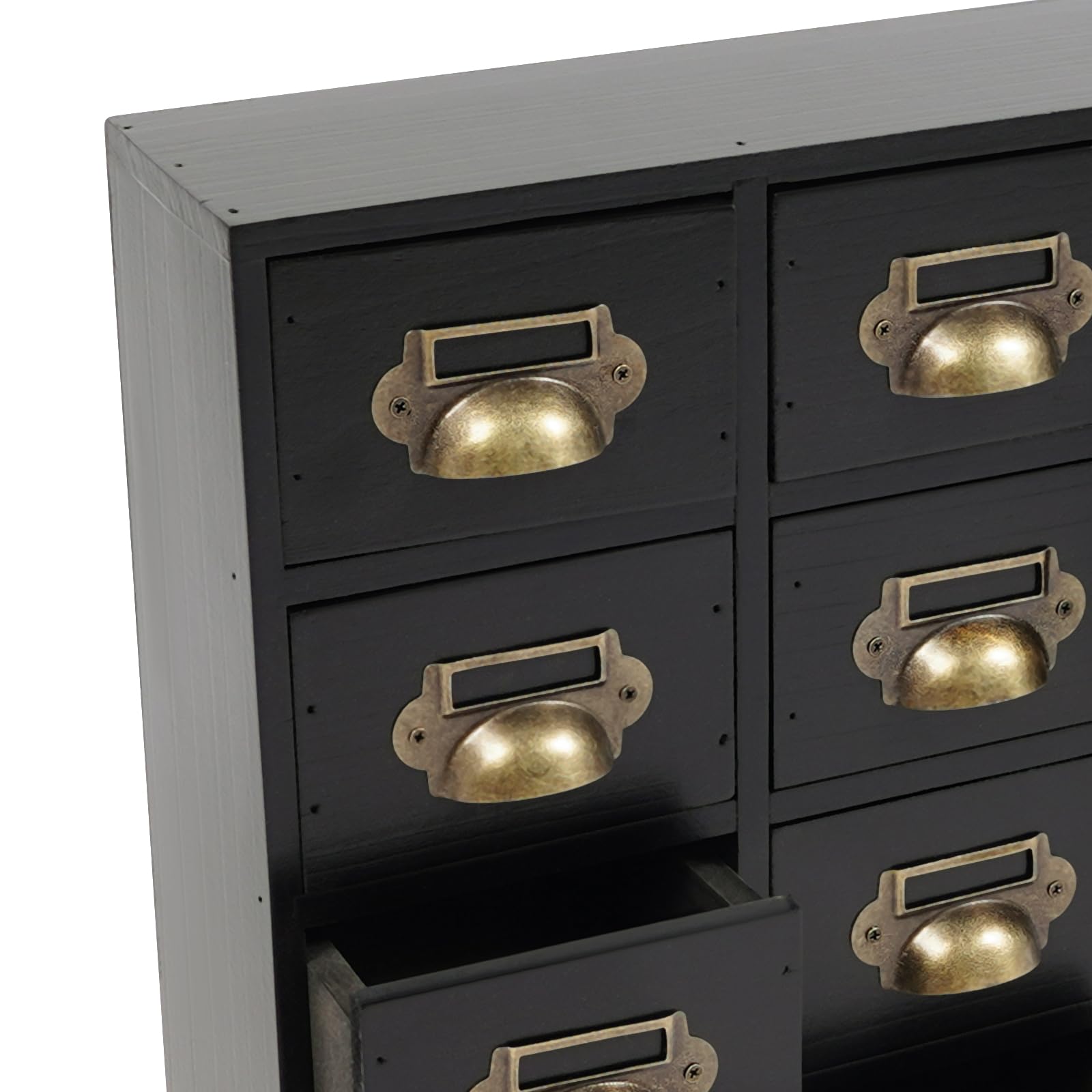 Armoire à tiroirs avec 16 tiroirs - Boîte de rangement pour bureau - Pour cosmétiques, bijoux, papeterie - 50 x 10 x 35 cm (noir)