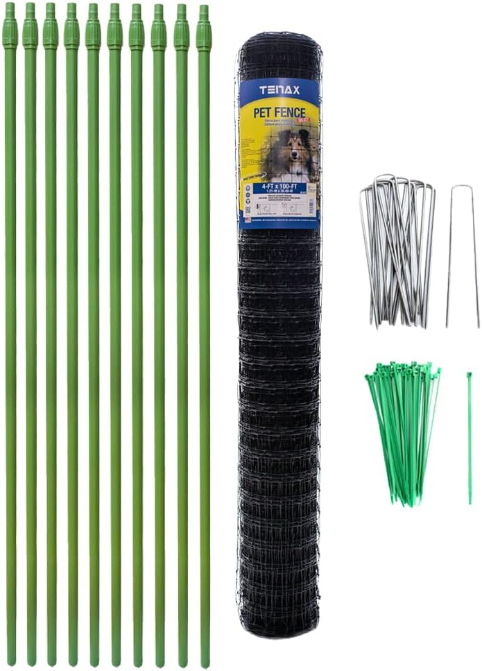 Tenax 2A230073 DIY Pet Fence Kit 4' x 100' Black