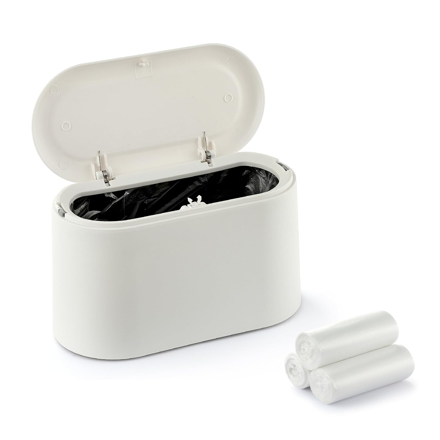 XZZWLL Mini Trash Can for Desk, Plastic Garbage Can with Lid for Countertop