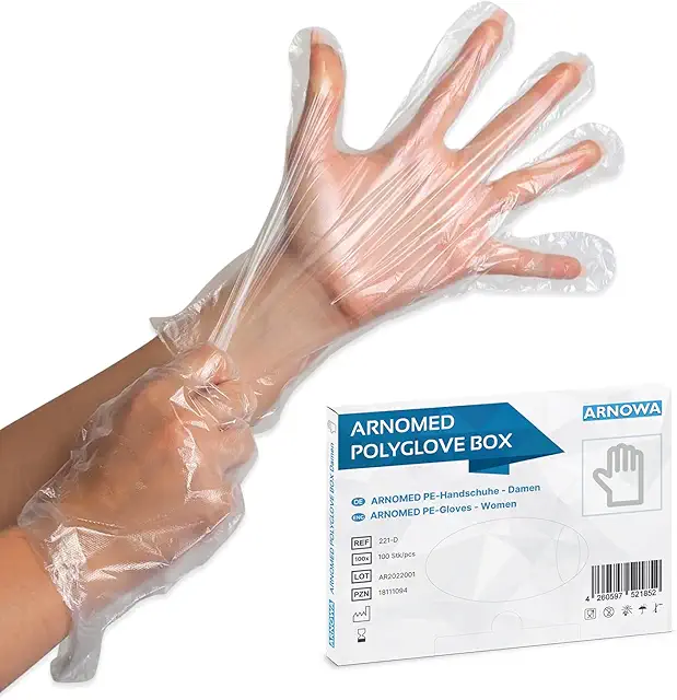 Gants alimentaires jetables ARNOMED pour femmes - 100 pcs en PE transparent