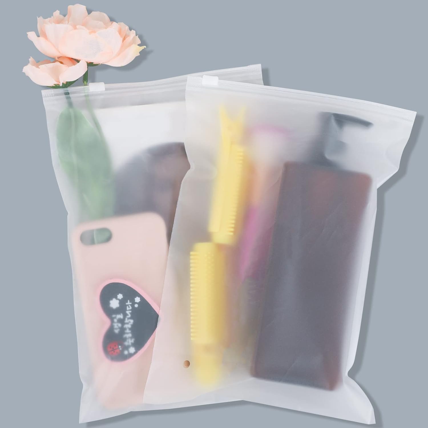 Clothes Packaging Bags for Shipping, 100 Count 14x16 inch Frosted Zipper Plastic Bags for Clothing, Thick Plastic Apparel Bag for Packaging T-Shirt, Shirt, 3 Mil, with Vent Holes Storage Bag