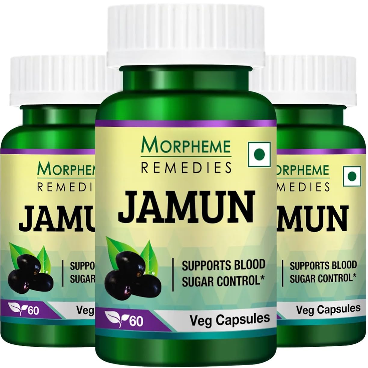 Morpheme Remedies Jamun 500mg Extract 60 Veg Caps - 3 Bottles (B01N9JLRKP) Amazon Price History, Amazon Price Tracker