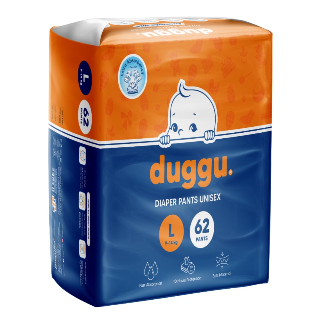 Duggu Baby Diapers Pants | 9-14 Kg | Large | Pack 1 | 62 Pieces-image-32