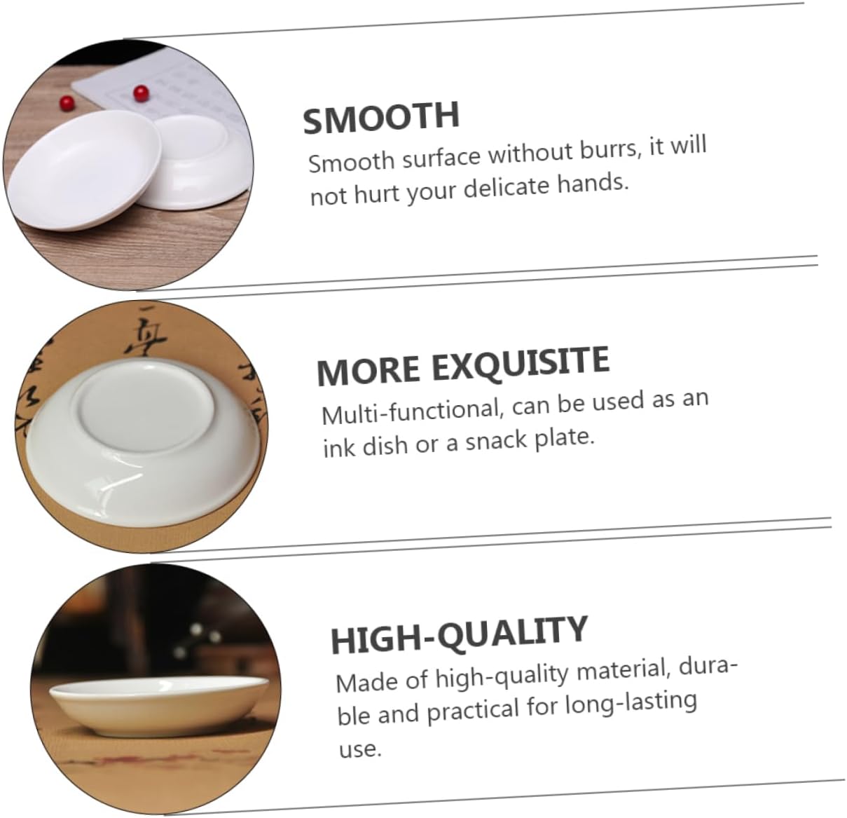 12pcs Porcelain Paint Palette Ceramic Ink Dish Calligraphy Brush Holders Home Office Stationery Versatile Dish Ink Brush Holder