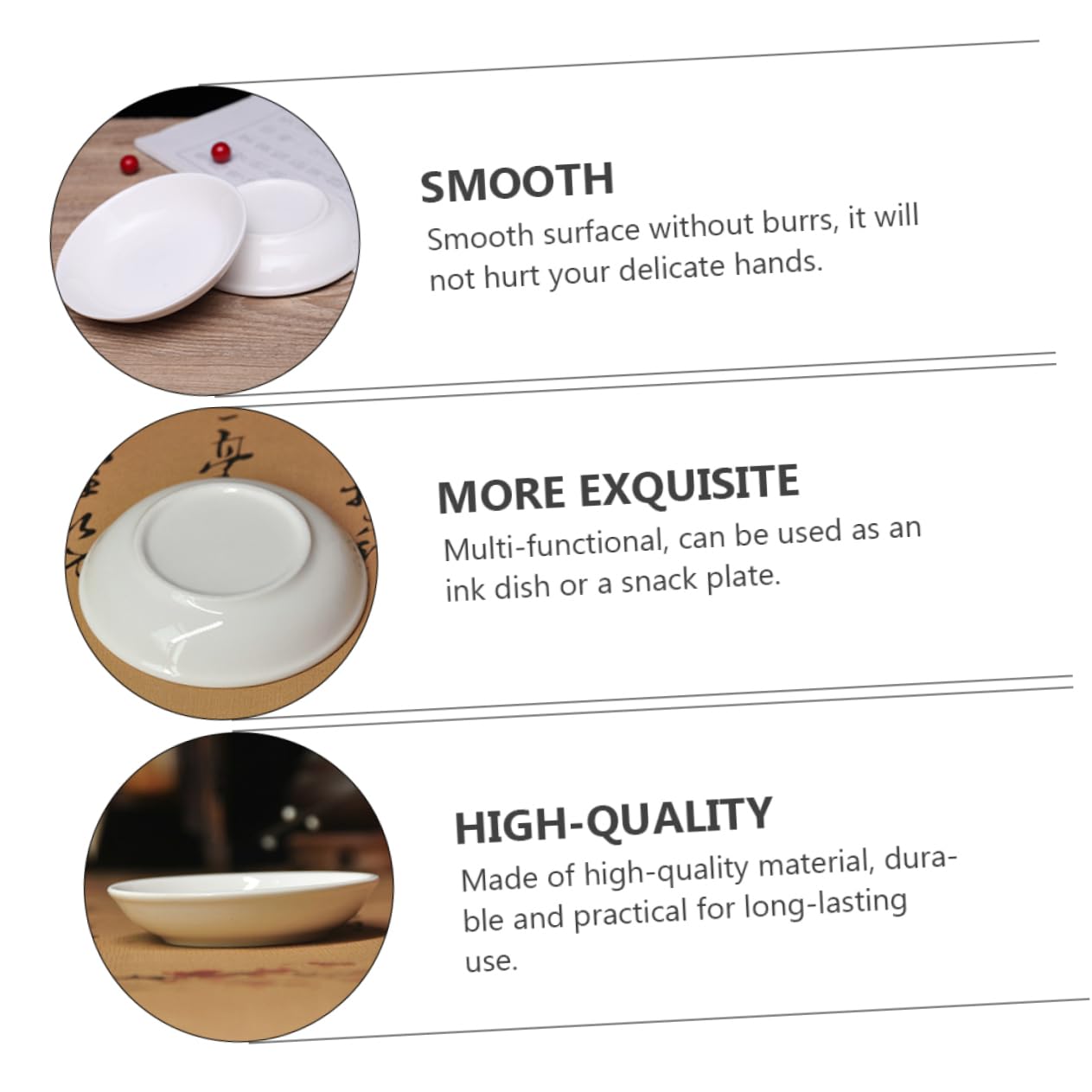 Gogogmee 12pcs Ceramic Ink Dishes Calligraphy Brush Holders Sturdy Plates for Art Office Study Room for Artists