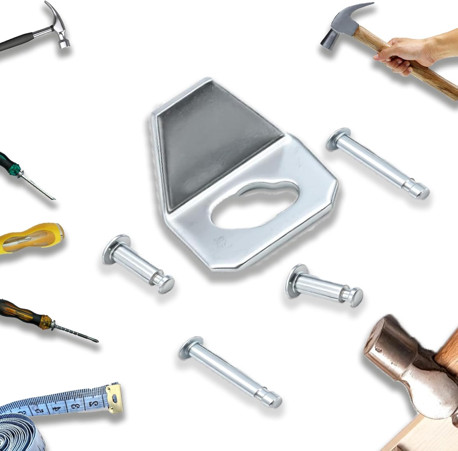 10 Pcs Screen Door Closer Repair Kit - Includes 2 Iron Washers, 8 Replacement Pins - Universal Replacement Parts for Andersen, Emco, Larson 40201, Pella Storm Doors