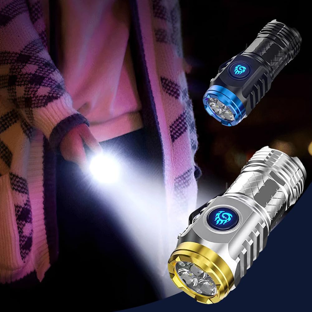 Lampe Torche Led Ultra Puissante,Mini Lampe De Poche Monstre À Trois Yeux,Lampe De Poche