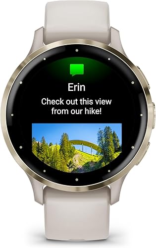 Miniatura 2 de Garmin Venu 3S - Reloj inteligente con bisel de acero inoxidable dorado suave, pantalla táctil AMOLED de 1.2 pulgadas, con caja marfil de 1.614 in y