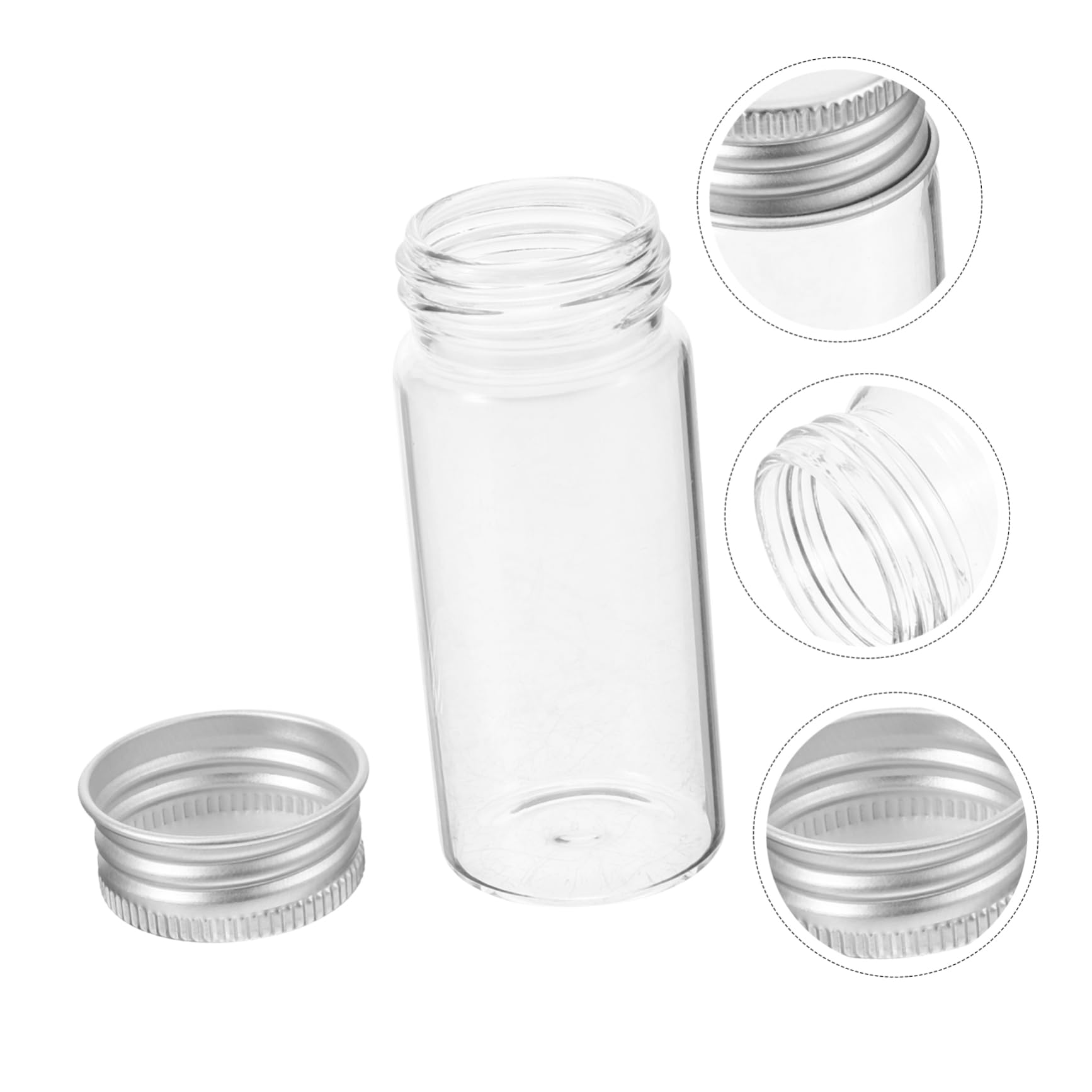 CALLARON 24stücke Glas Reagenzgläser Mit Deckel Kleine Fläschchen Volumen Auslaufsichere Reagenzgläser Mit Verschluss Durchsichtige Röhrchen Für Laborgebrauch