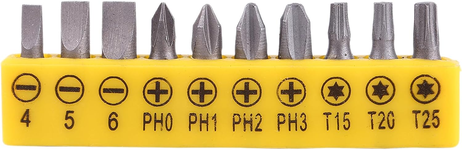 Right Angle Screwdriver, EDC Screwdriver, L Shaped 1/4 Inch Hex Socket Wrench with 10PCS Screwdrivers Bits, Double Head Hand Tool