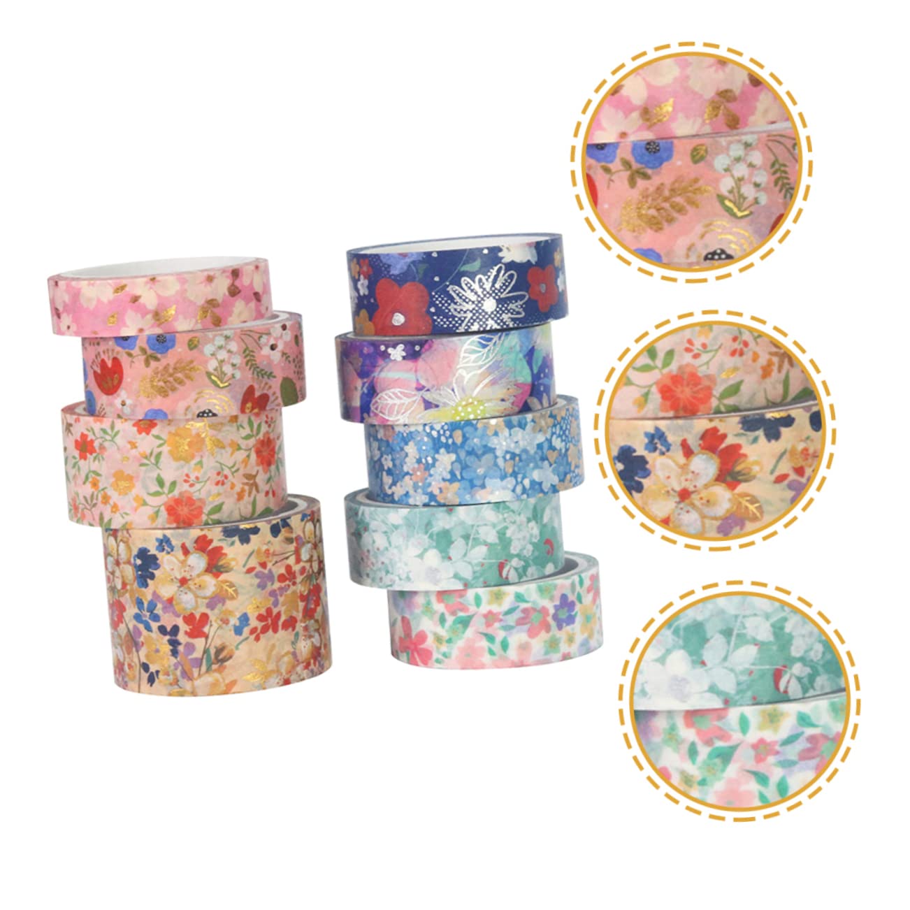 TEHAUX 45rollos Cinta Washi Floral para Scrapbooking De Cinta para Manualidades para Decoraciones y Proyectos De