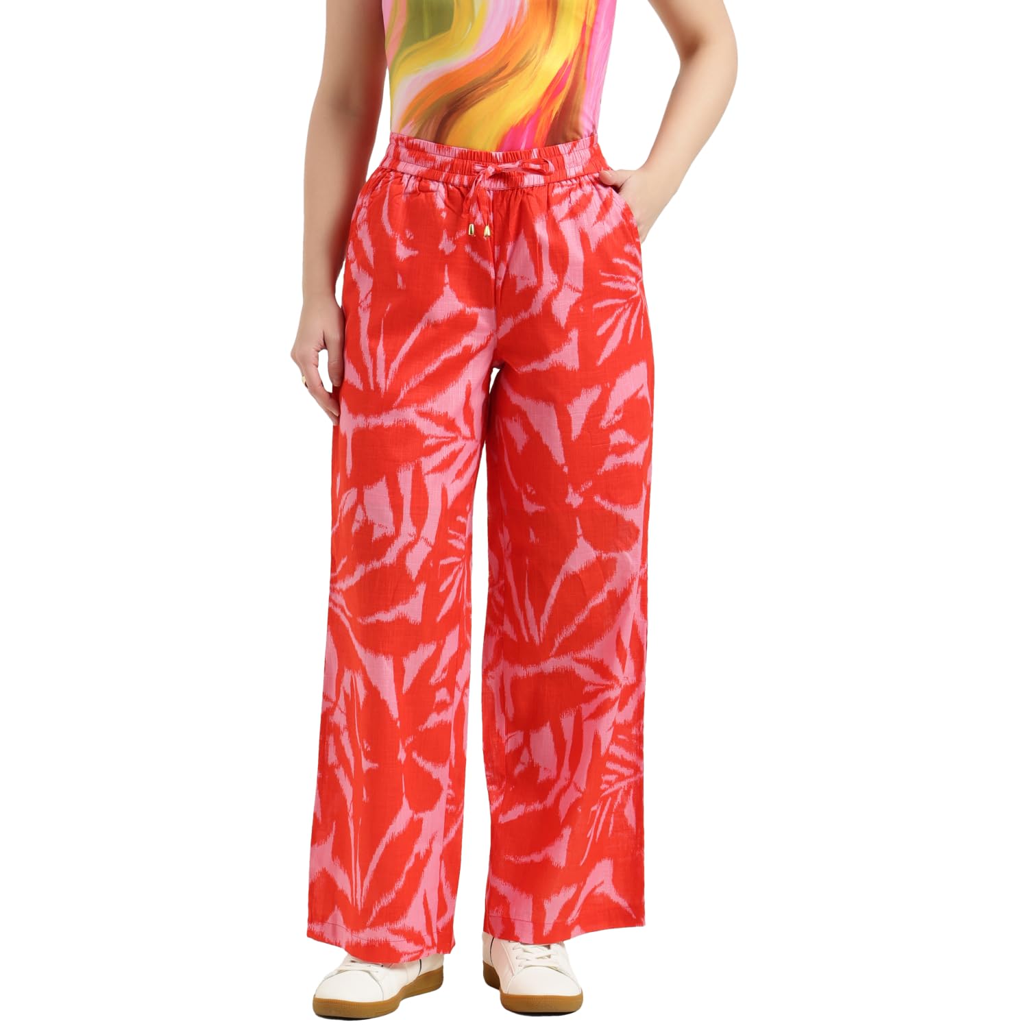 united colors of benetton Straight Fit High Rise Printed Trousers - 26P4WVNBT327I901-picture-33