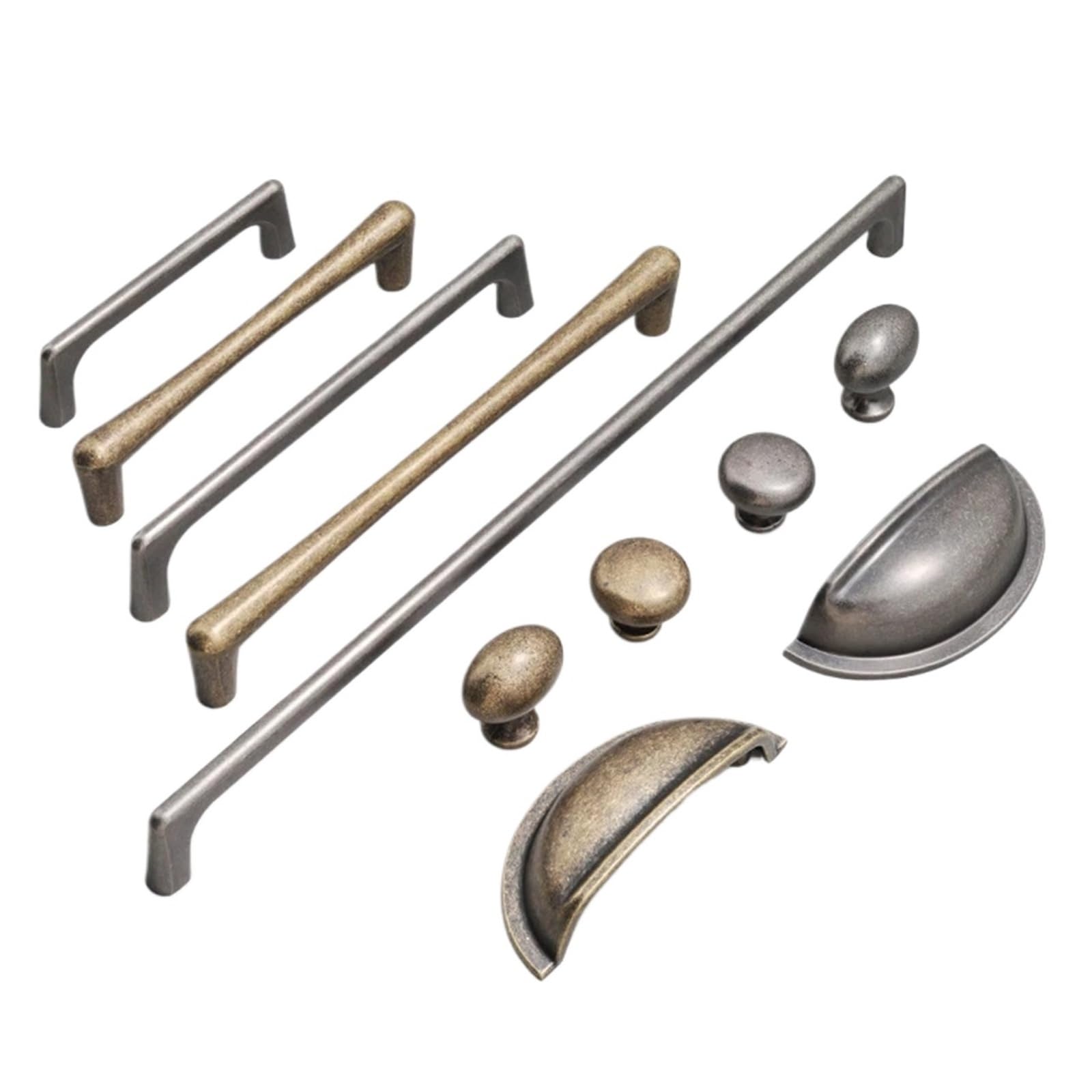 ZRHWSPD Brushed Nickel Cabinet Pulls Cabinet Handles Aluminum Alloy for Furniture Silver for Wardrobe and Drawer(Silver-A-96mm)
