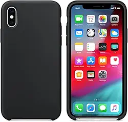 Capinha Colorida Compatível Com iPhone X/XS Vermelha,Preta, Laranja, Amarela, Azul, Rosa, Pink, Branca, Lilás, Marrom, Verde, Roxo, Case Slim Flexível Aveludada PREMIUM ONYK (preto)