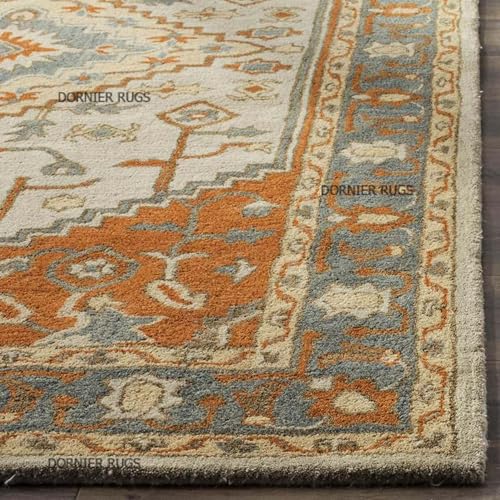 Image of 7x9 Ft Hand-Tufted Wool Rug - Classic Thick Carpet for Cozy Living Rooms & Master Bedrooms
