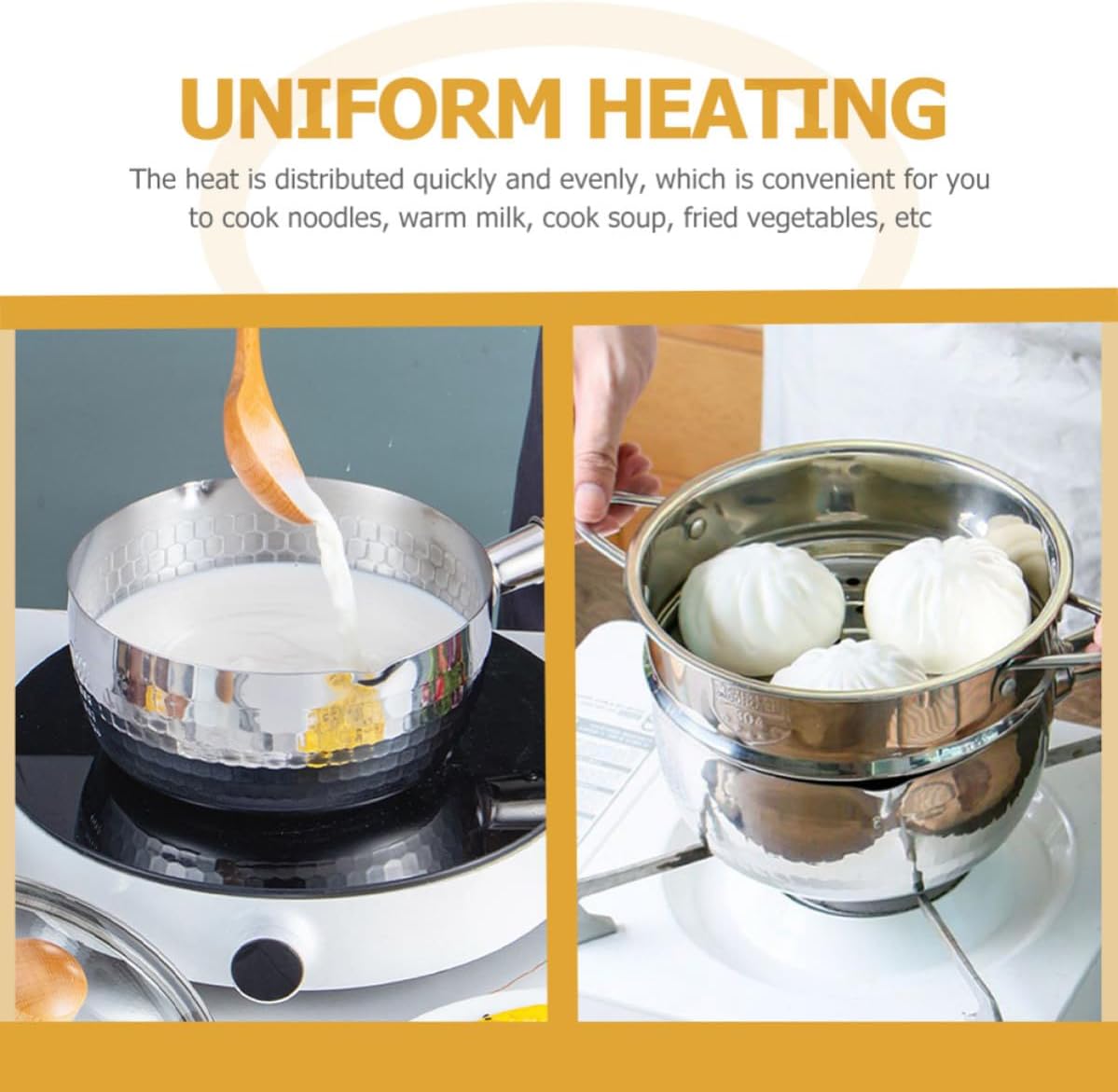 Stainless Steel Double Boiler Soup Pot with Steamer for Noodles
