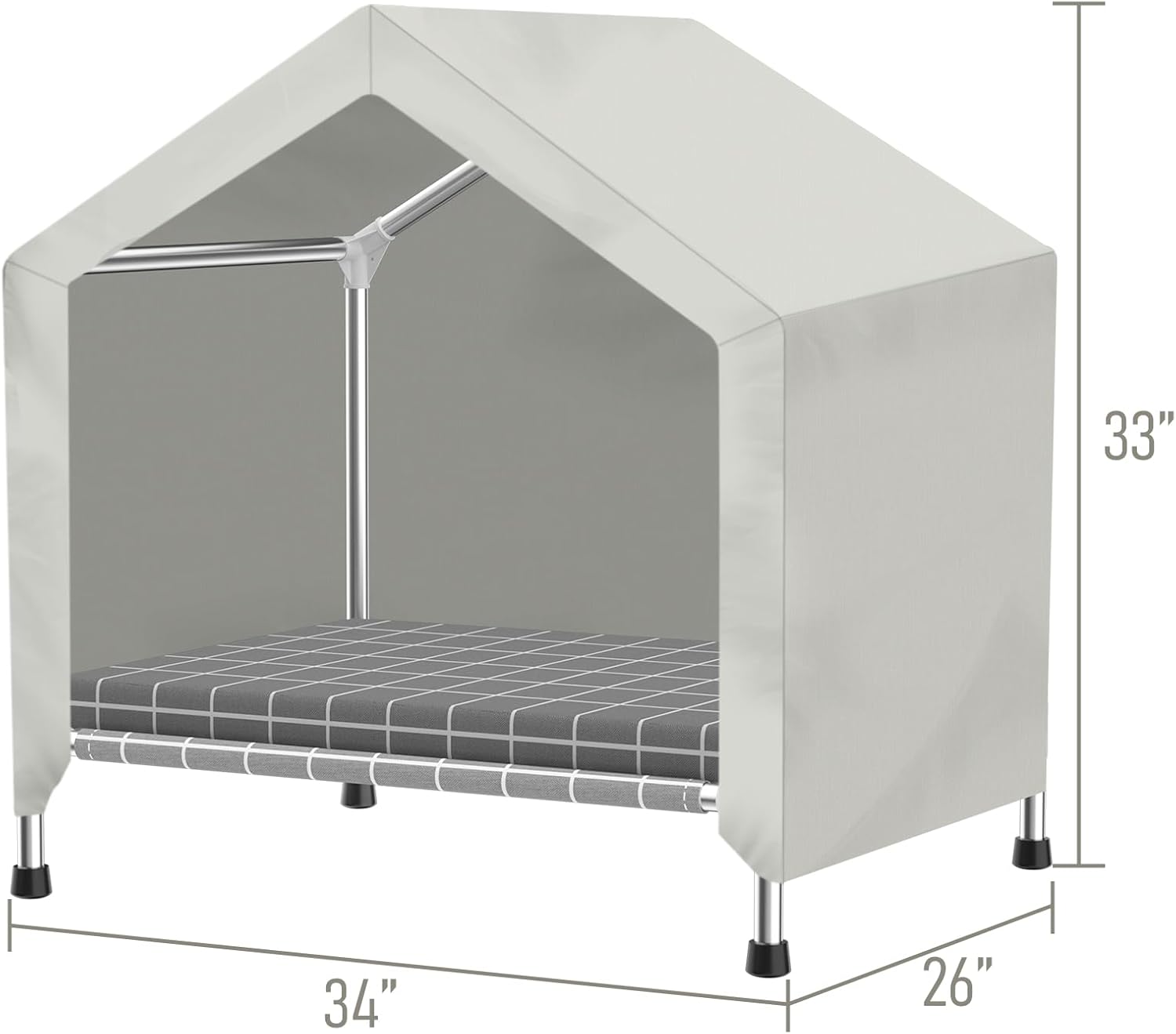 Elevated Dog House with Soft Cushion Insert - Comfortable Pet Home with Elevated Design, Sturdy Dog Shelter for Indoor/Outdoor Use,Perfect for Pets (Medium)