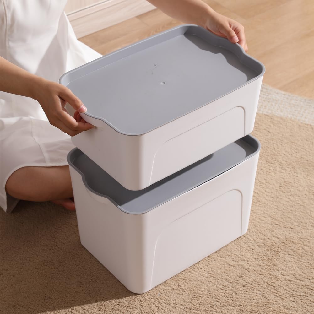 Menkxi 6 contenitori portaoggetti con coperchio, in plastica