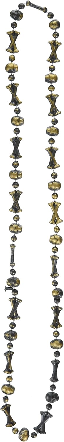 US Toy Pirate Skull and Bone Bead Necklaces (Package of 12)