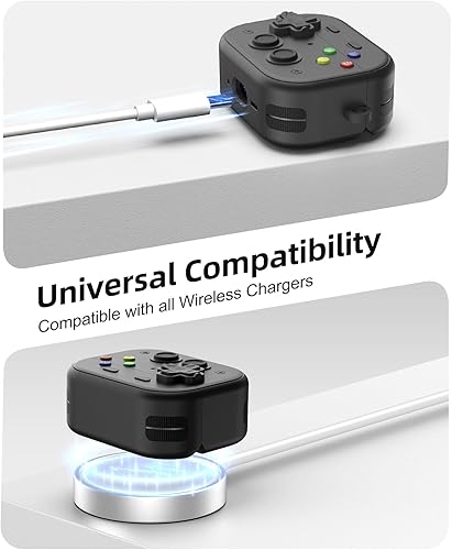 Vista 5 de TiMOVO Funda para AirPods Pro 3 (2025) con clip de bloqueo seguro, cubierta protectora a prueba de golpes de concha dura con diseño de consola