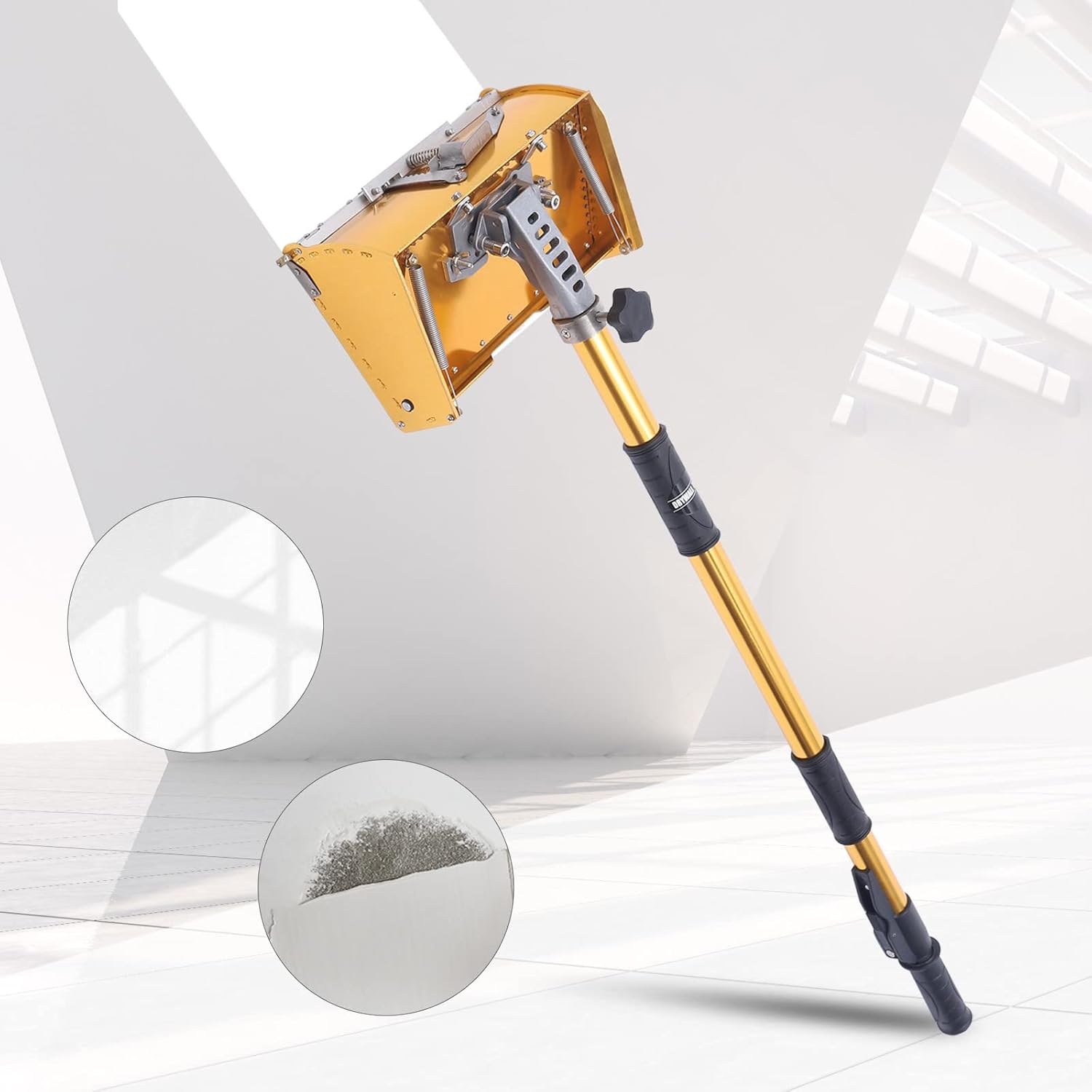 Professional 9 inch Drywall Flat Finishing Box with 40-64 inch Box Handle Aluminum Drywall Flat Finishing Box Tool