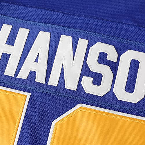 Hanson Brothers Hockey Jersey 16 Charlestown Chiefs 17 Jeff Slap Shot 18 Movie Hockey Jersey Blue White S-3XL (18 Blue, Small) - Thumbnail 7