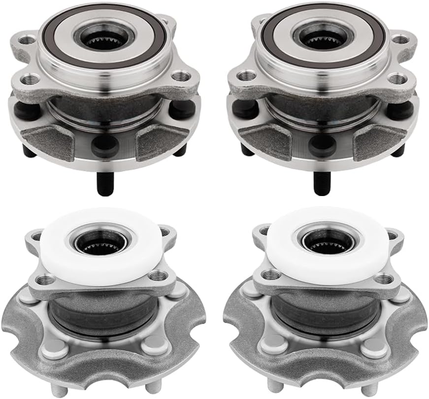 PM Auto Set of 4 Front-Rear Wheel Bearing-Hub Assembly for 2006-2012 Toyota RAV4 L4 4WD