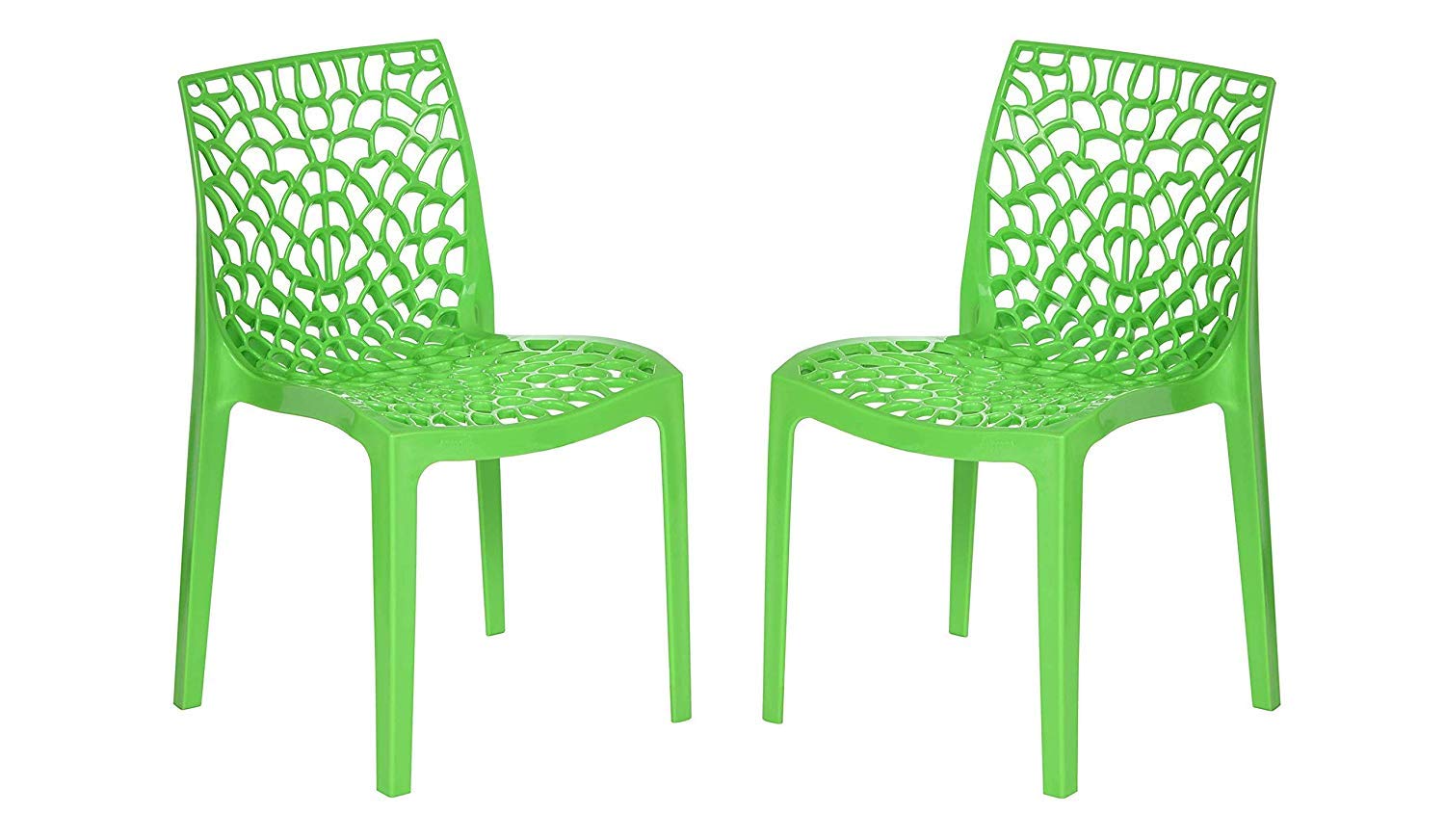 Supreme  Heavy Plastic Chair for Home & Garden (Parrot Green, Set of