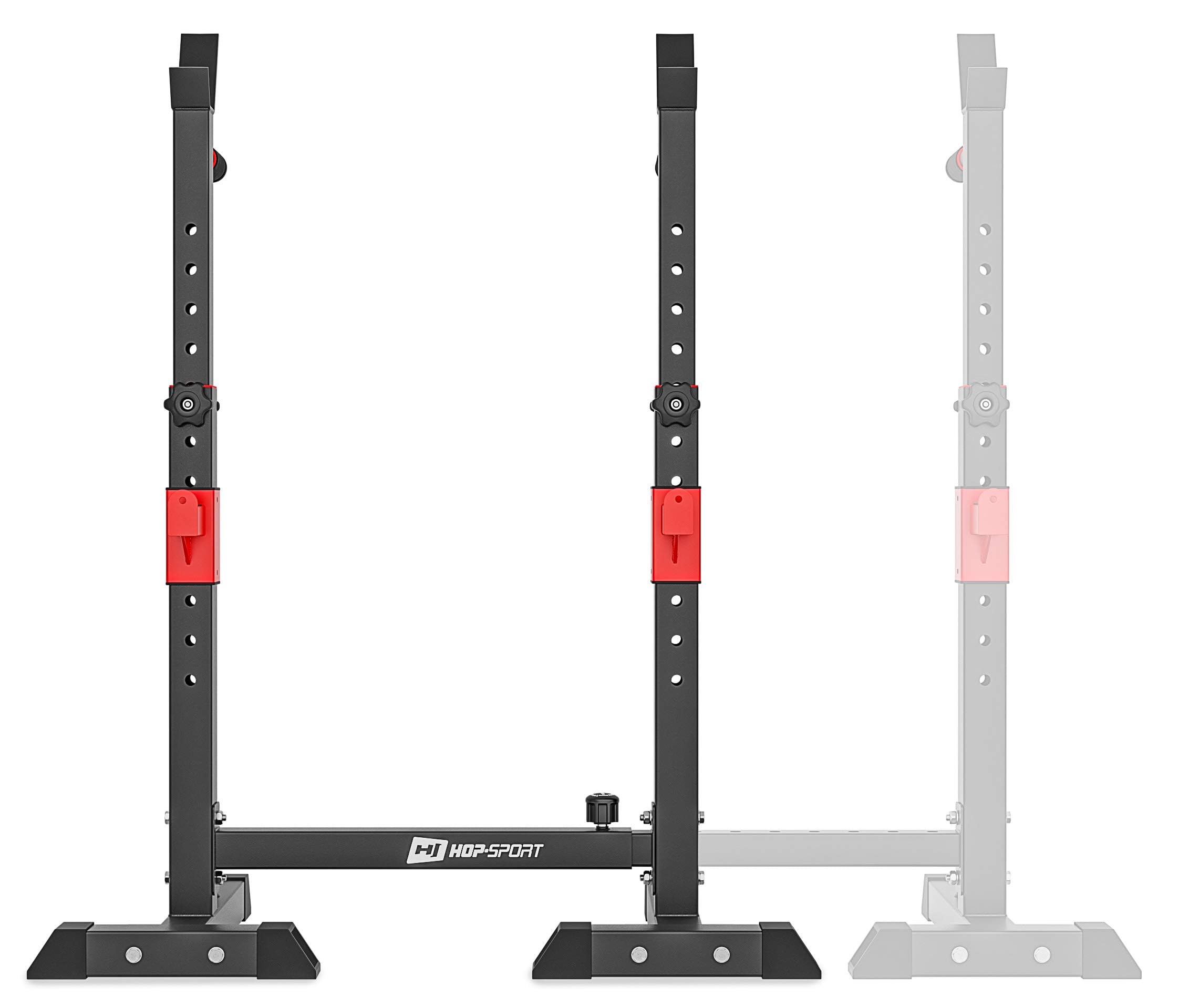Hop-Sport HS-1004L regulowany stojak na hantle, do przysiadów, maksymalna pojemność 250 kg, regulowany uchwyt do treningu w domu