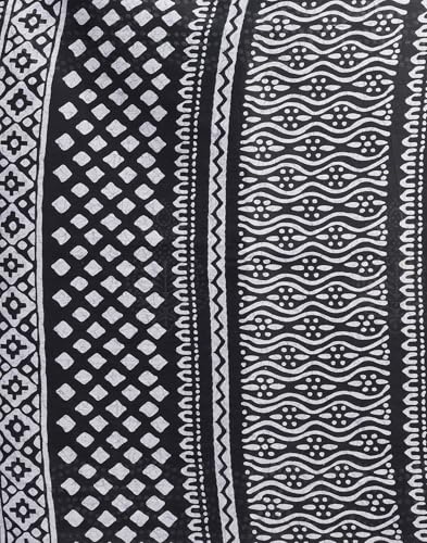 Image of SIRIL Women's Printed Cotton Saree with Unstitched Blouse Piece