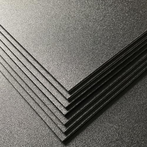 Image of Pack of 2 ABS Plastic Sheet, Black Plastic Sheet 8 inch x 12 inch x 1 /8 inch Thick (3mm) Rigid Moldable Panel with Different Surfaces Moldable Plastic Panel for Handicrafts DIY Projects