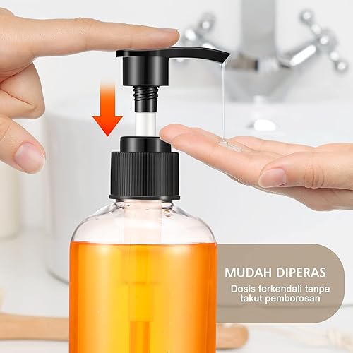 Miniatura 5 de 16 botellas vacías de champú, botellas de plástico, dispensador de jabón líquido para platos, dispensador de champú recargable para pared de ducha,