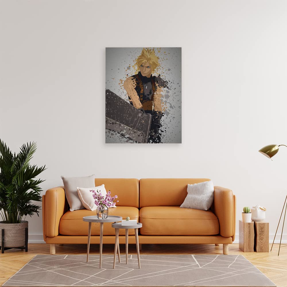 VERRE ART Wooden Framed Canvas - Wall Decor for Living Room, Bedroom, Office, Hotels, Drawing Room (22in X 34in) - Midgar Mercenary