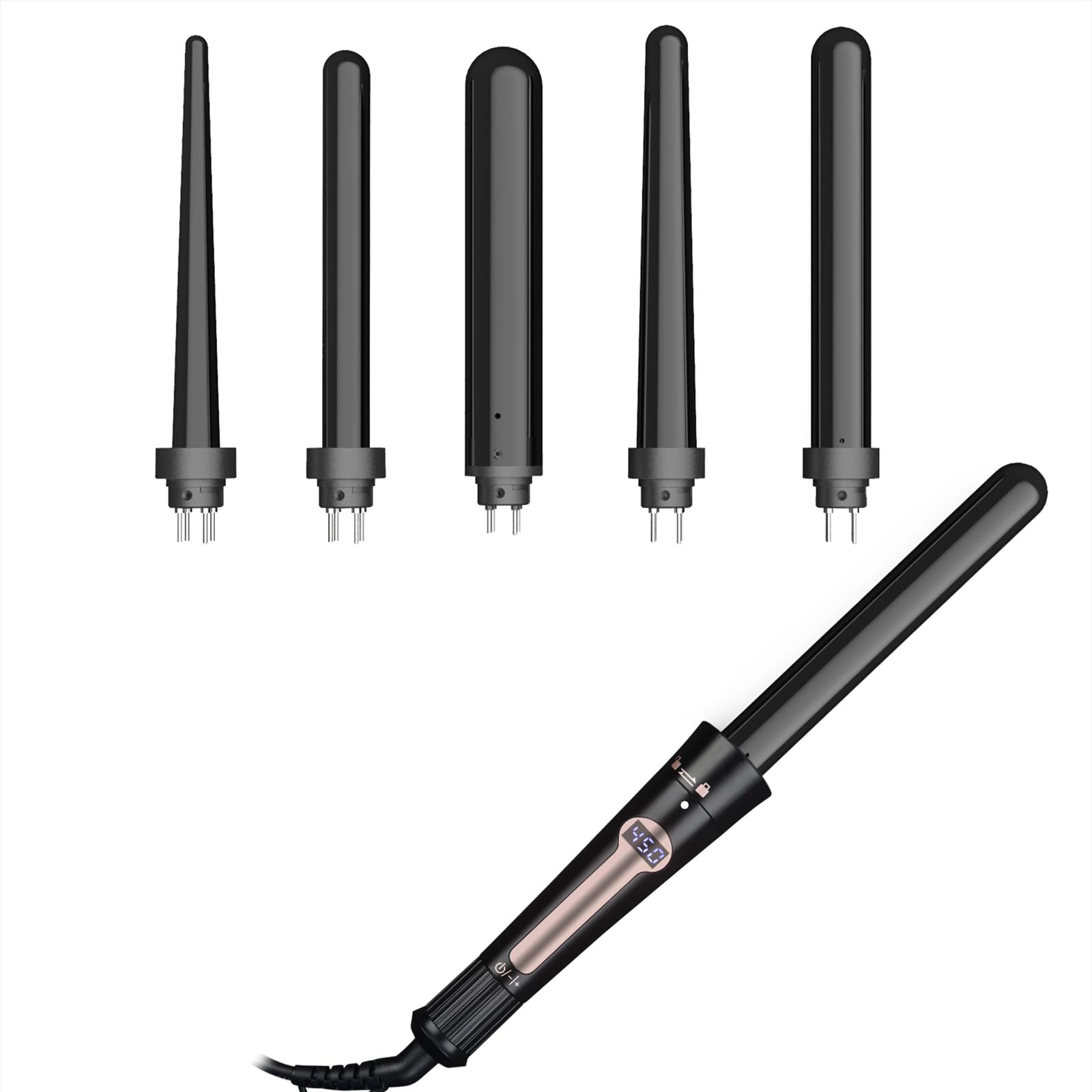 Curling Iron Curling Wand Set Instant Heat Up Hair Curler with Interchangeable Tourmaline Ceramic Barrels 0 35 to