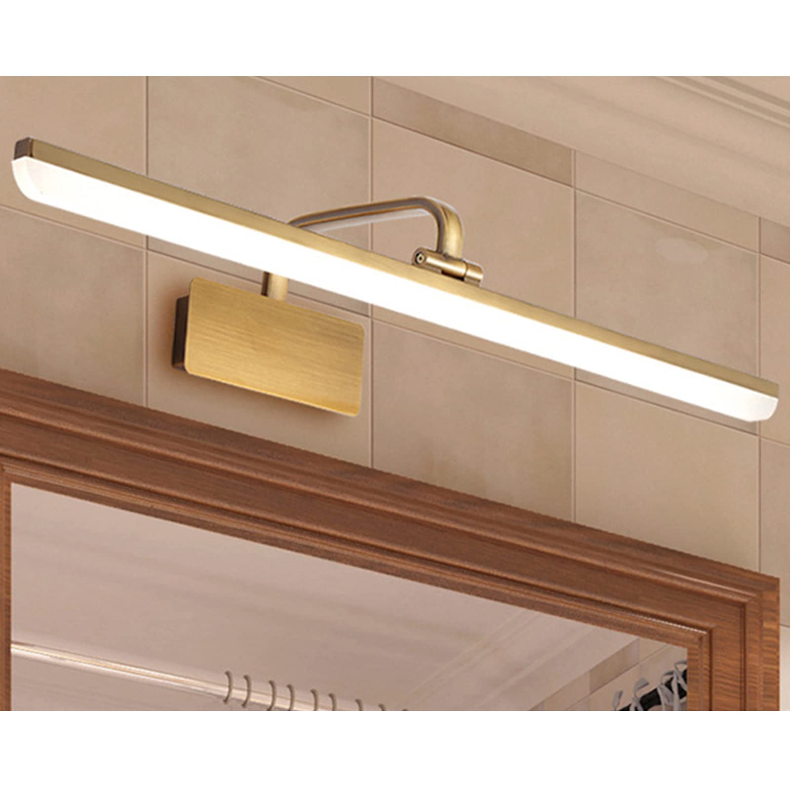 Einfache LED-Spiegelleuchte im europäischen und amerikanischen Stil, für Badezimmer, Toilettenspiegel, Schrankbeleuchtung für Zuhause, Hotel, Schminktisch, Make-up-Lampe (57 cm, warmes Licht)