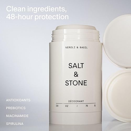 Miniatura 16 de SALT & STONE Desodorante sin aluminio Protección extra fuerte de 48 horas para mujeres y hombres Fabricado con extractos de algas marinas