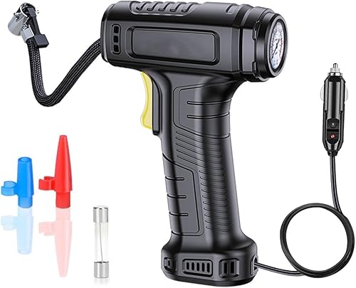 150PSI Tire Inflator Portable A-ir Compressor A-ir Pump for Car Tires 12V Auto Tire Pump with Digital Pressure Gauge with Emergency LED Light (Black)
