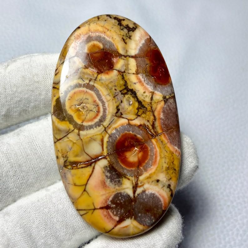 Cabochon jaspe œil d'oiseau naturel ovale pour réparer et sublimer vos bijoux - 4